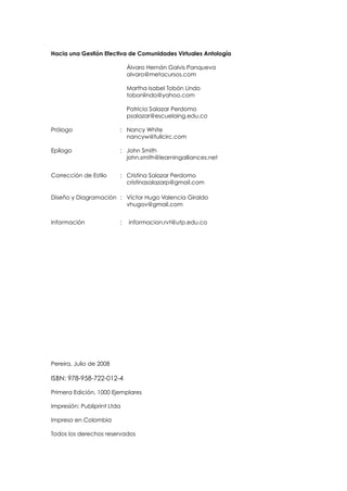 Libro Gestion Efectiva de Comunidades Virtuales