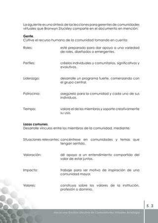 Libro Gestion Efectiva de Comunidades Virtuales