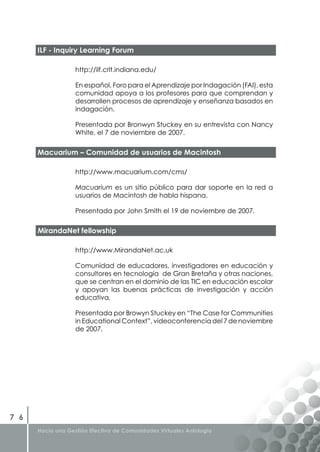 Libro Gestion Efectiva de Comunidades Virtuales