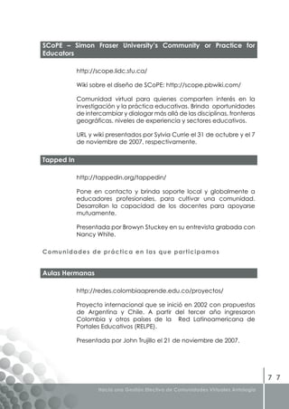 Libro Gestion Efectiva de Comunidades Virtuales