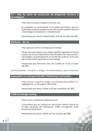 Libro Gestion Efectiva de Comunidades Virtuales