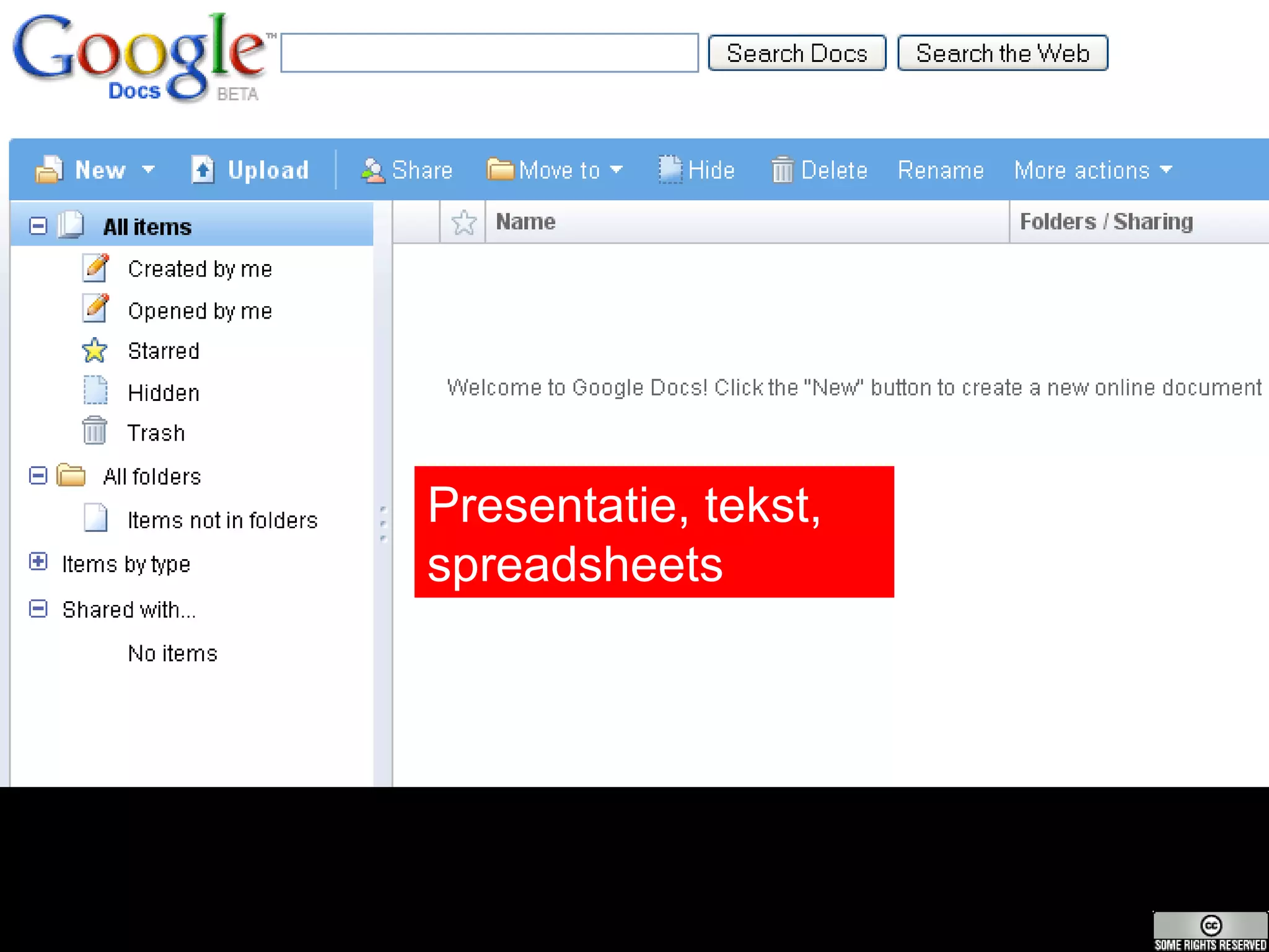 Presentatie, tekst, spreadsheets 