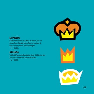 lA PovEdA
Salida del Polígono “José María de Llanos”, ctra. de
Campo Real, Gran Vía, Monte Potrero, Instituto de
Educación Secundaría. Fin de Cabalgata
 f 18.00 h.

ARGANdA
Salida del Camino de San Martín, Avda. del Ejército, San
Juan, Pza. Constitución. Fin de Cabalgata
  f 19,00 h.




                                                           /33
 