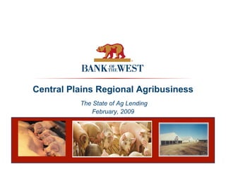 Central Plains Regional Agribusiness
          The State of Ag Lending
              February, 2009
 