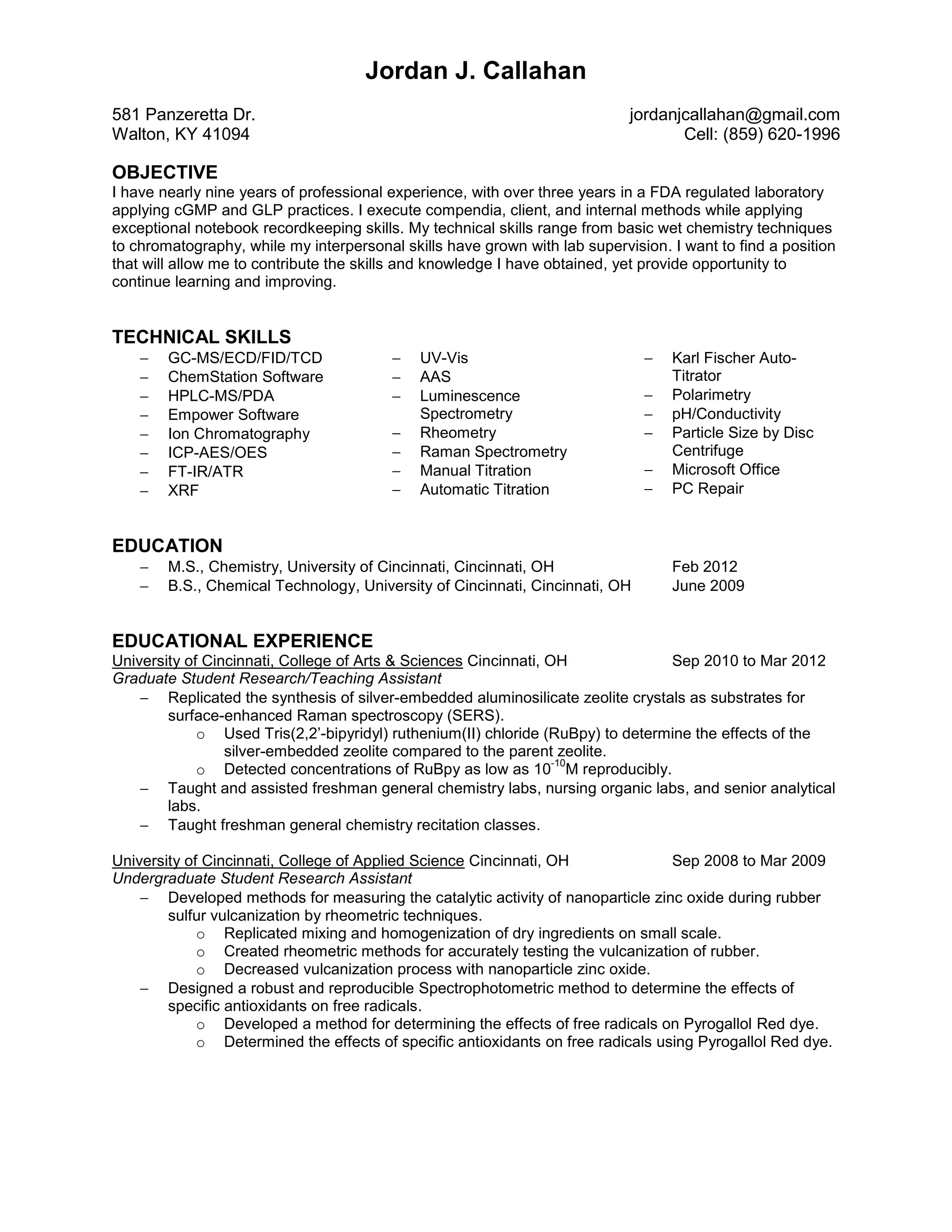 JJC Resume | PDF