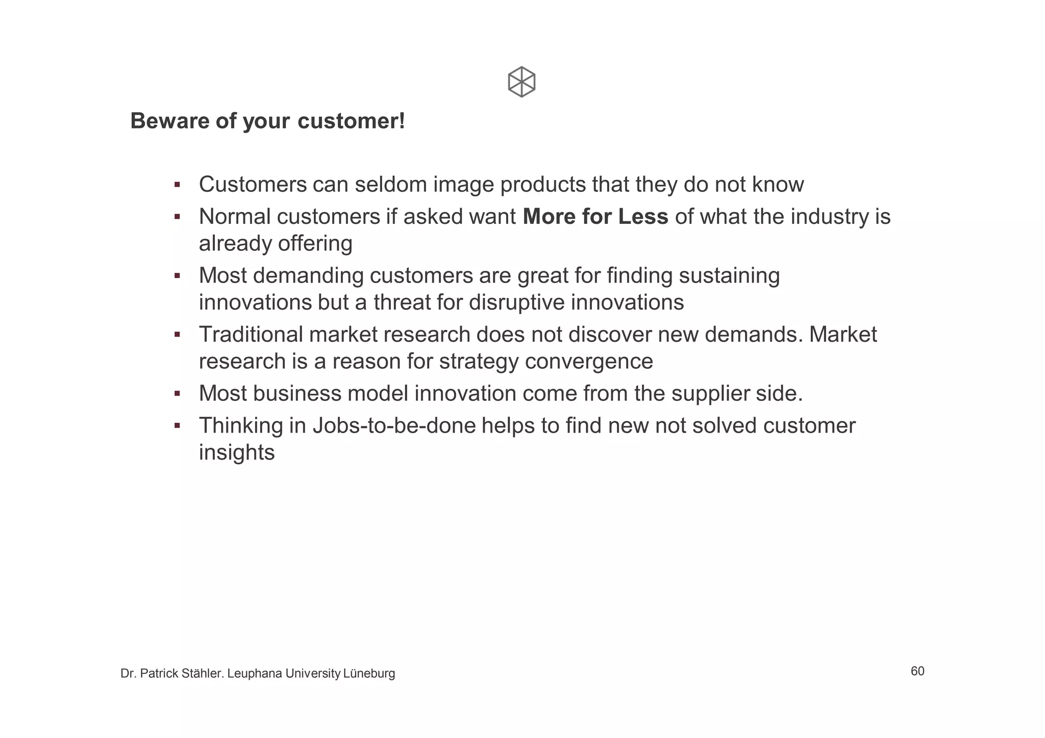 Growth by business model innovation, a lecture at Leuphana University, 2nd part