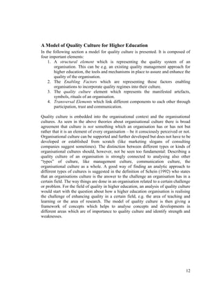 A Model of Quality Culture for Higher Education
In the following section a model for quality culture is presented. It is c...