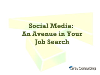 Social Media:  An Avenue in Your Job Search 