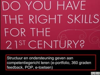 Structuur en ondersteuning geven aan competentiegericht leren (e-portfolio, 360 graden feedback, POP, e-toetsen) 