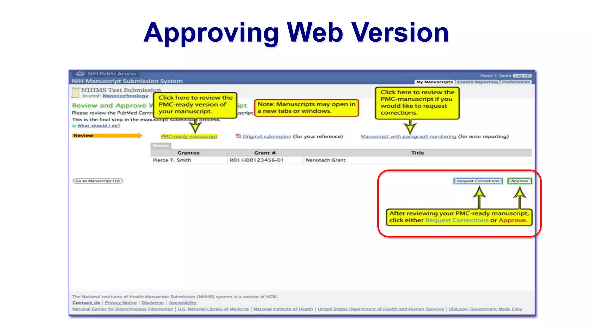 Approving Web Version
 