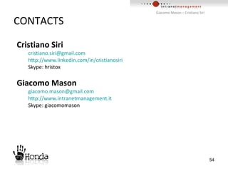 AUTHORS Cristiano Siri User Experience Designer [email_address] friendfeed.com/ cristianosiri www.linkedin.com/in/ cristianosiri friendfeed.com/ uxalia 