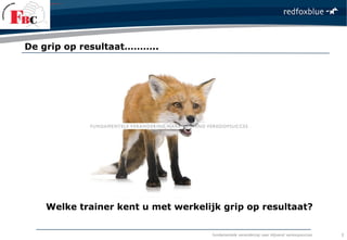 fundamentele verandering naar blijvend verkoopsucces 3
De grip op resultaat………..
Welke trainer kent u met werkelijk grip op resultaat?
 
