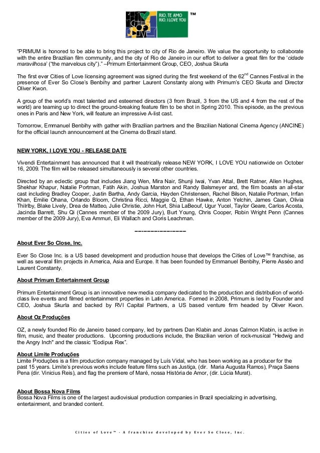 Rio Cannes 09 Press Release