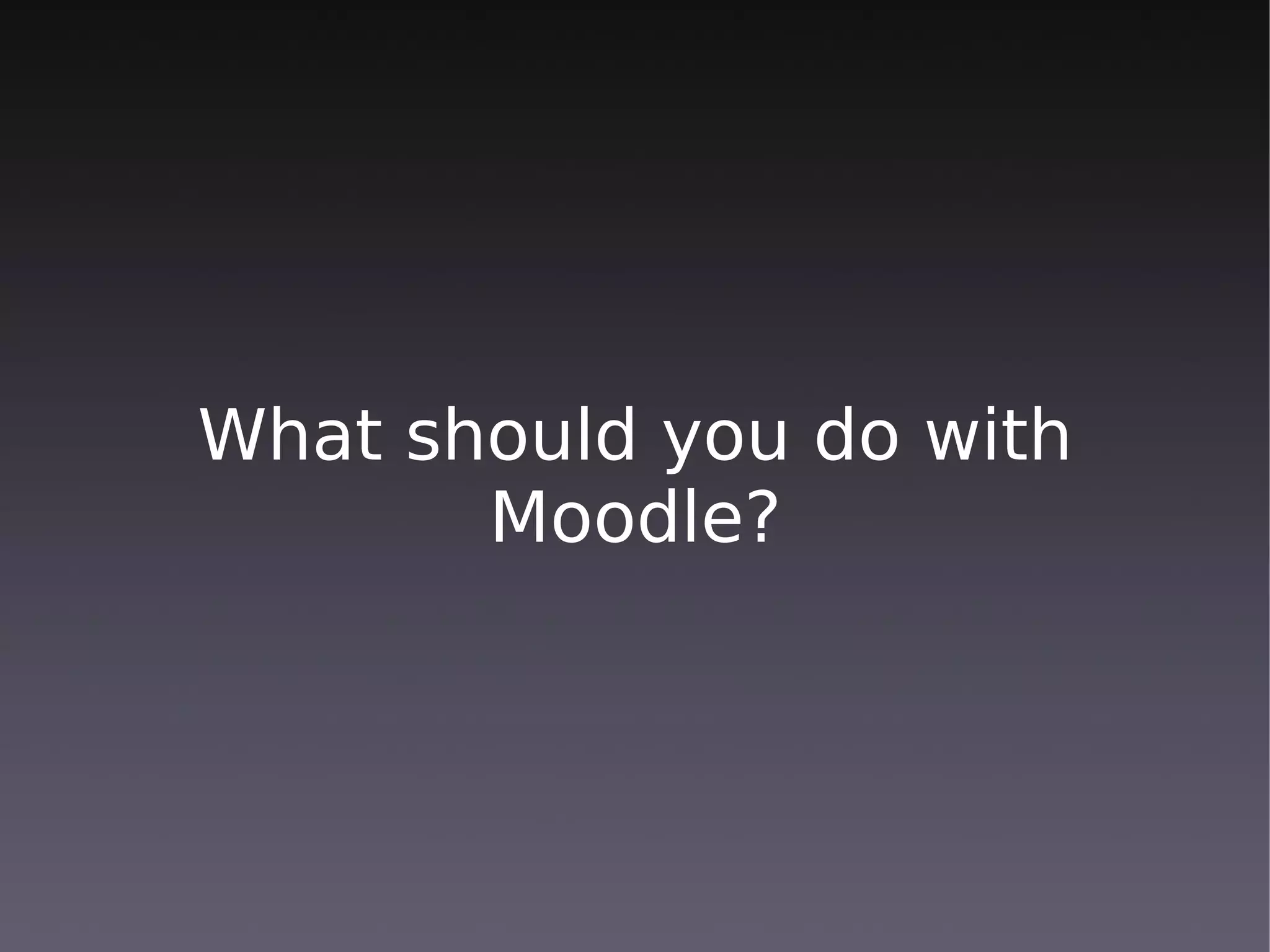 Moodle at the Institute of Social Studies