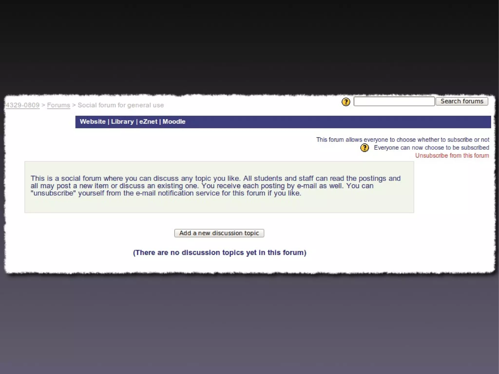 Moodle at the Institute of Social Studies