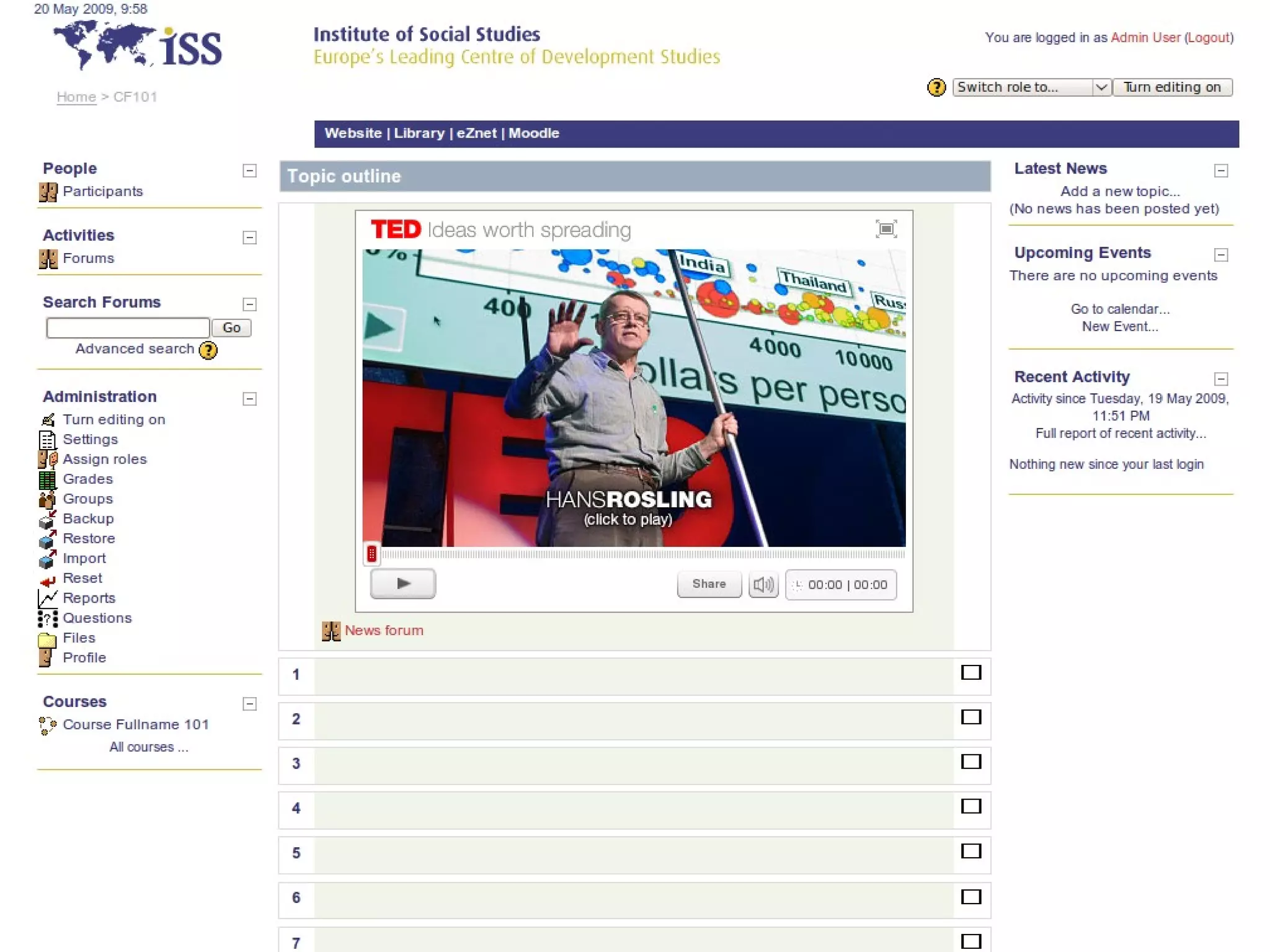 Moodle at the Institute of Social Studies