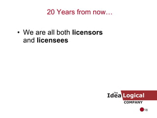 We are all both  licensors  and  licensees 20 Years from now… 