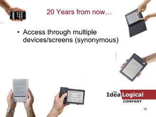 Access through multiple devices/screens (synonymous) 20 Years from now… 