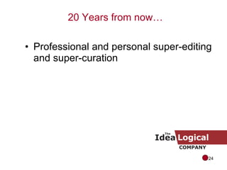 Professional and personal super-editing and super-curation 20 Years from now… 