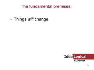 Things  will  change The fundamental premises: 