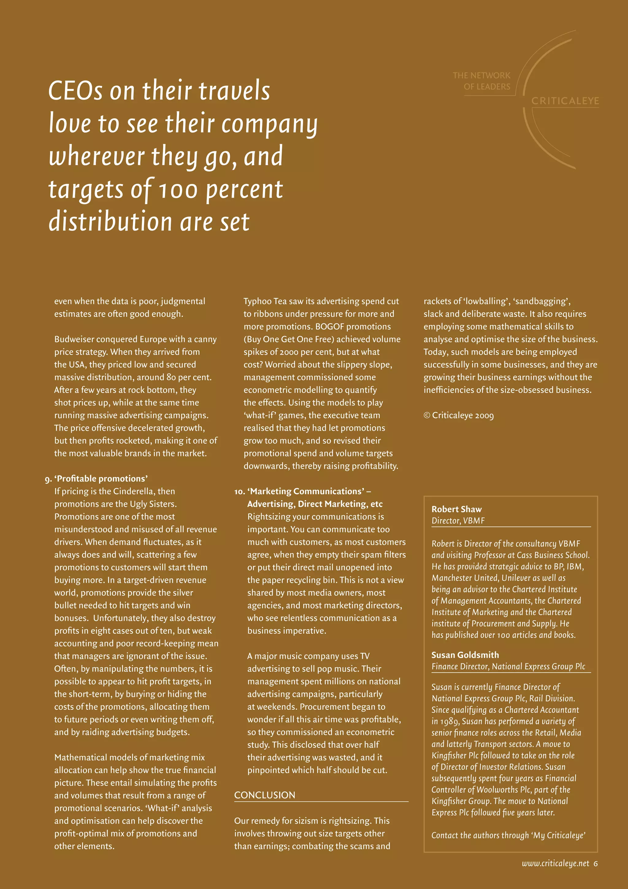 How big should you be?