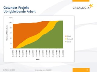 Gesundes Projekt
Übrigbleibende Arbeit




© CREALOGIX 2008    Wednesday, June 10, 2009   15
 