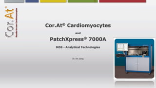 ®
Cor.At Cardiomyocytes
                and

 PatchXpress 7000A           ®

   MDS - Analytical Technologies



             Dr. Xin Jiang
 