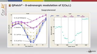 ®
QPatch - ß-adrenergic modulation of I(Ca,L)
                       Isoproterenol



 4) 10 µM Nifedipine




 1) baseline




 2) 1 µM Iso




 3) 10 µM Iso
 