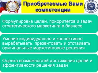 Приобретаемые Вами компетенции 