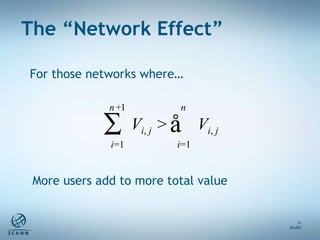 For those networks where… The “Network Effect” 29Jul09 More users add to more total value 