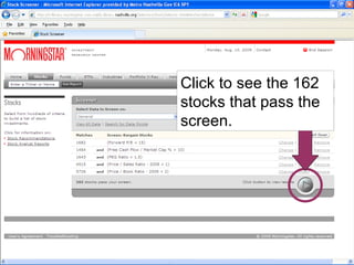 Click to see the 162 stocks that pass the screen. 