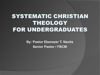 By: Pastor Ebenezer T. Nacita
Senior Pastor / FBCM
 