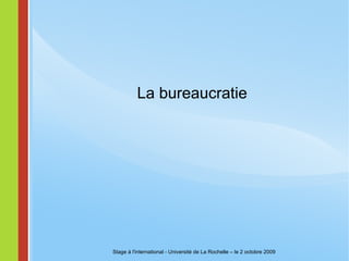 S'ouvrir à l'inconnu Les réactions à une situation les généralisations la modestie rester soi-même ou s'adapter vive les préjugés à bas les préjugés Stage à l'international - Université de La Rochelle – le 28 novembre 2008 