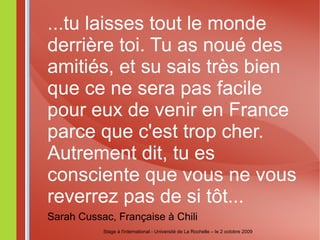 La bureaucratie Stage à l'international - Université de La Rochelle – le 2 octobre 2009 