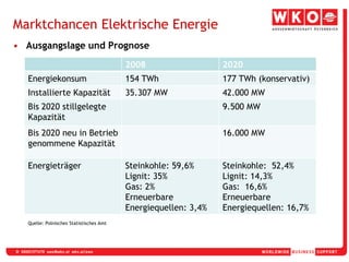 Marktchancen Elektrische EnergieAusgangslage und PrognoseQuelle: Polnisches Statistisches Amt