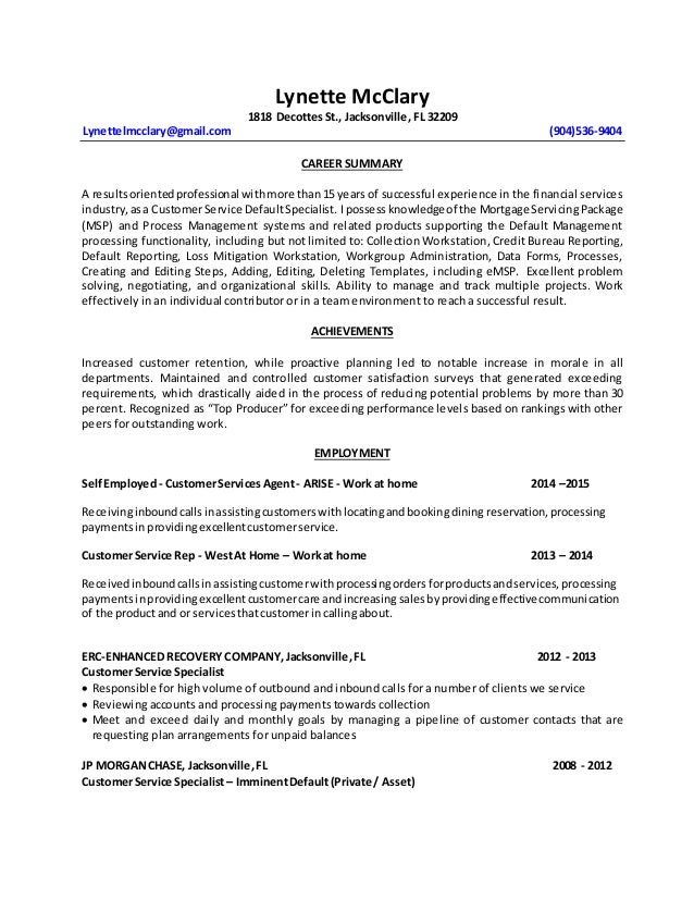 lynette mcclary resume