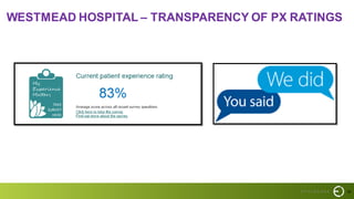 32
WESTMEAD HOSPITAL – TRANSPARENCY OF PX RATINGS
 