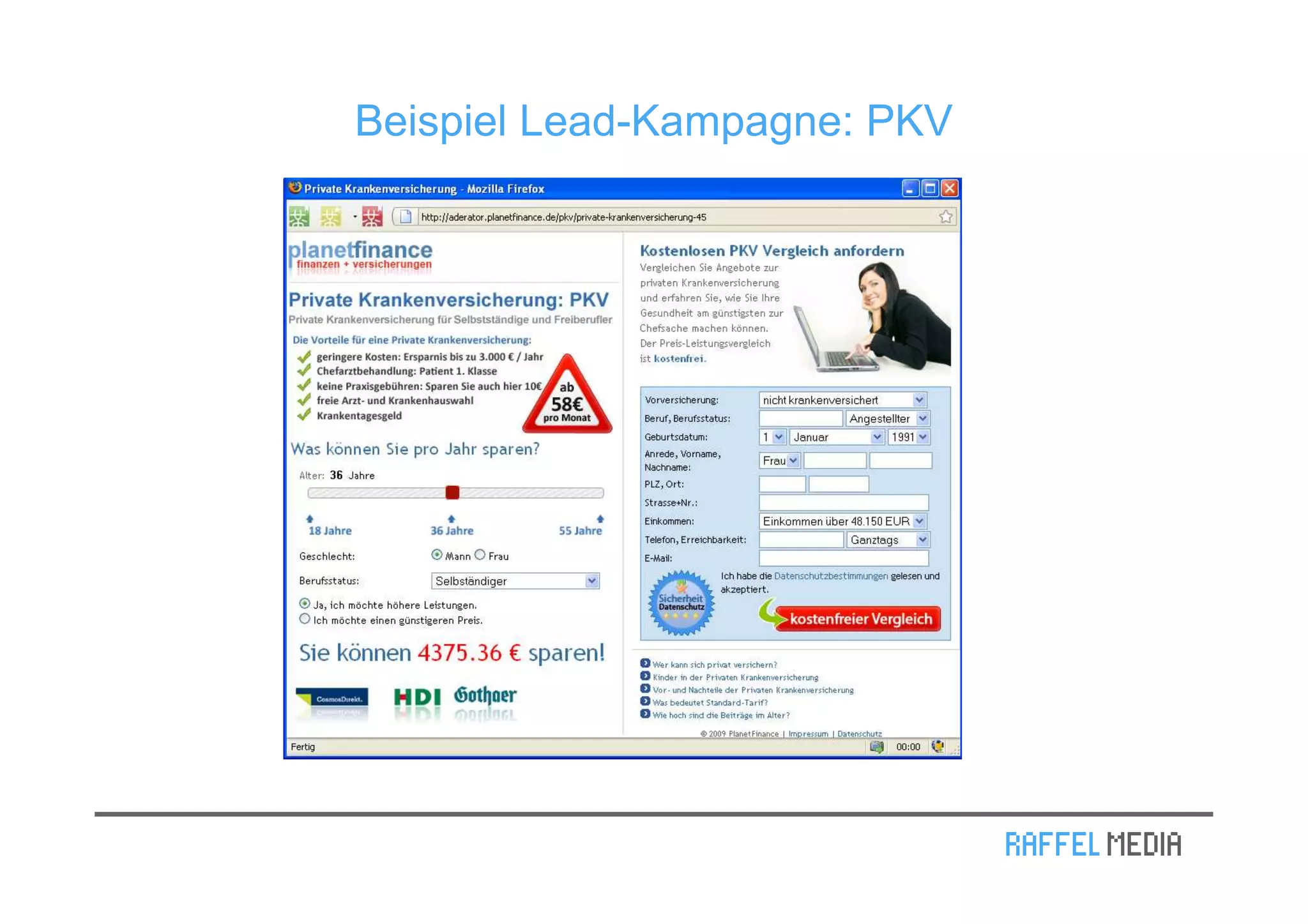 Beispiel Lead-Kampagne: PKV
 
