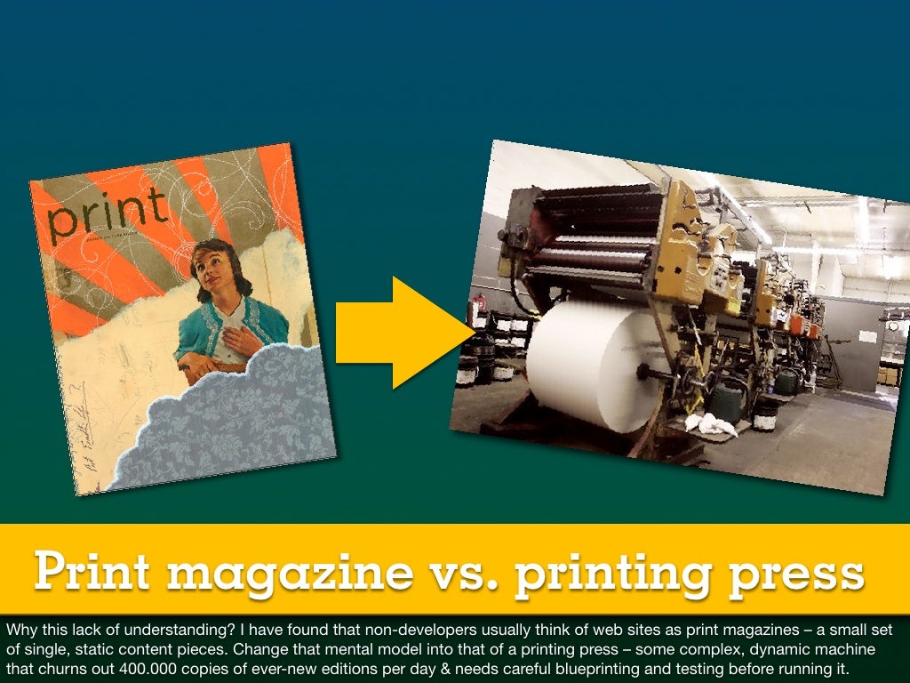 Print magazine vs. printing press