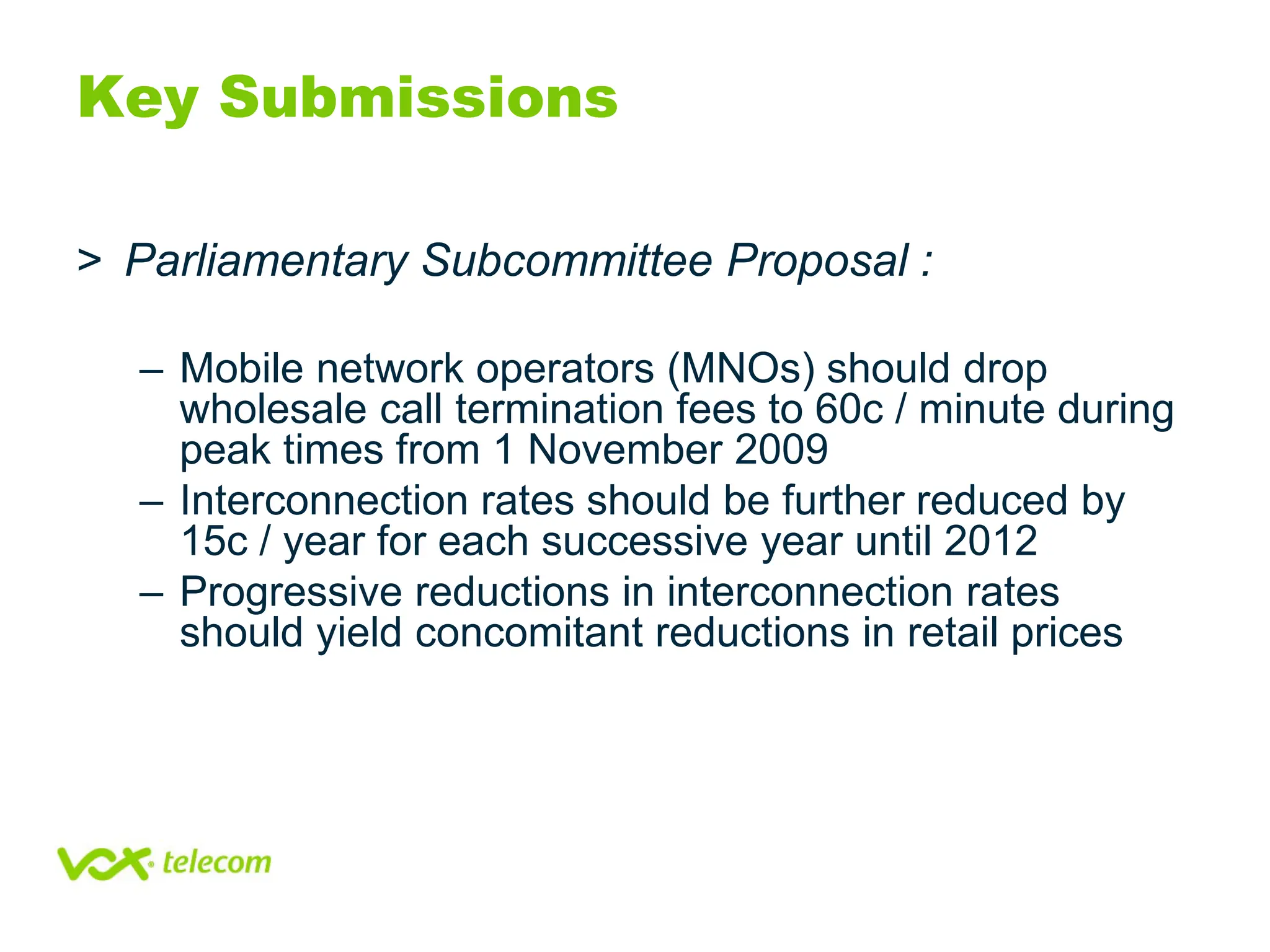 Submission Operators Reference: Mobile Interconnection Rates New Methodology With Real