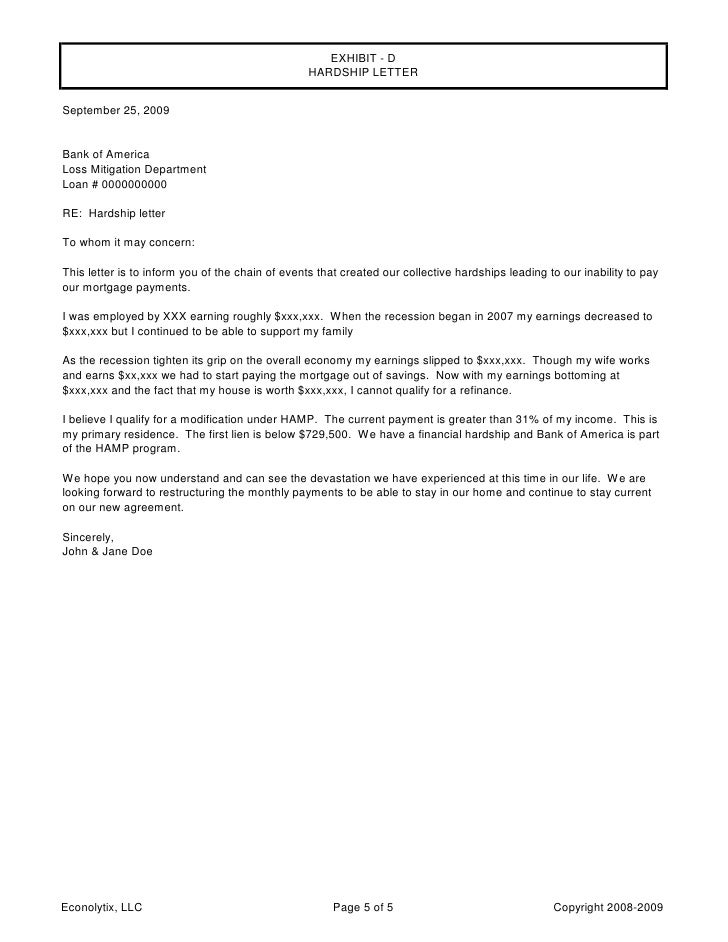 sample hardship letter for mortgage modification tirevi example of a hardship letter