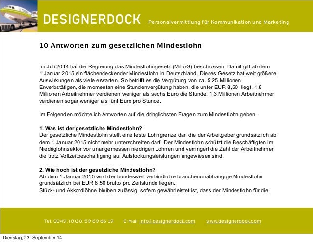 10 Antworten Zum Gesetzlichen Mindestlohn
