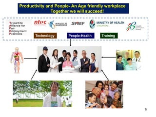 Productivity and People- An Age friendly workplace
               Together we will succeed!




       Technology      People-Health   Training




                                                     8
 