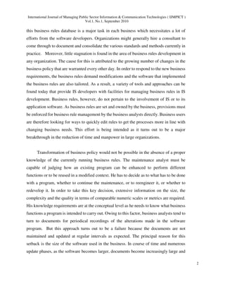 Business Rule Management Framework for Efficient N-Tier E-Business ...