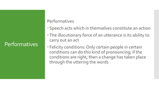 Speech Acts Language As Actions Semantics | PDF