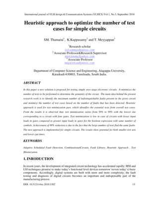 Heuristic approach to optimize the number of test cases for simple ...