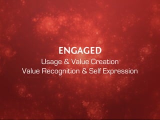 ENGAGED
      Usage & Value Creation
Value Recognition & Self Expression
 