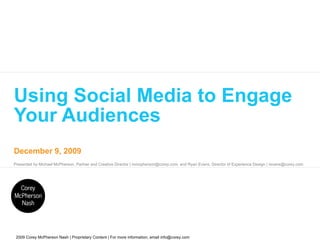 Using Social Media to Engage Your Audiences 