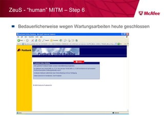 ZeuS - “human” MITM – Step 6 Bedauerlicherweise wegen Wartungsarbeiten heute geschlossen  