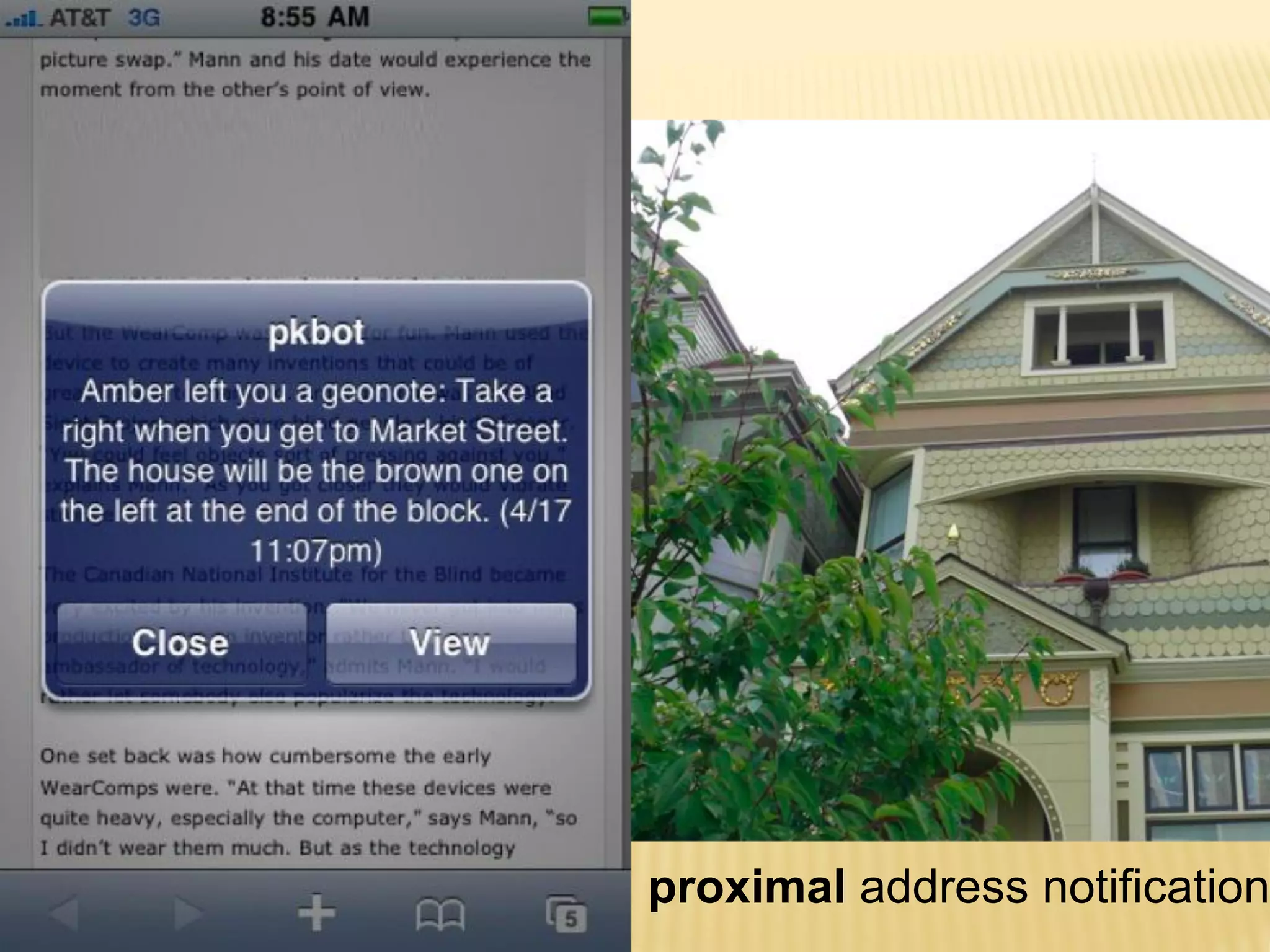 proximal address notification